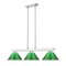 Z-Lite Cobalt Billiard, 3-Light, 14 In.W x 46 In.L x 8 In.H, Brushed Nickel/Green 152BN-PGR - alternate 4